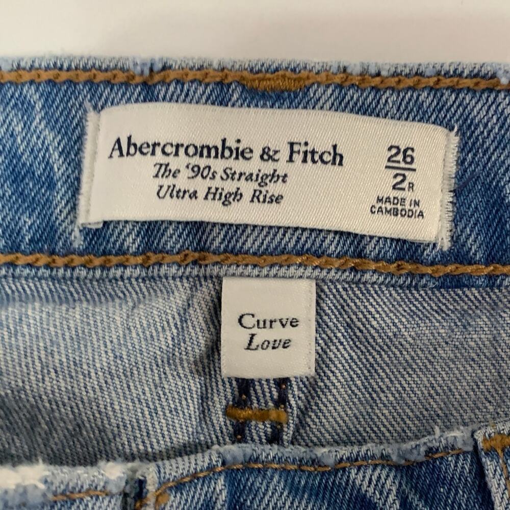 Abercrombie & Fitch The 90's Straight Ultra High Rise Curve Love Jeans 26 NEW - Picture 3 of 9